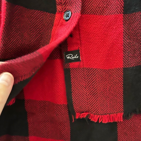 RAILS Larsson Embroidered button down in crimson jet. Tribal. Buffalo check. EUC - Picture 7 of 13